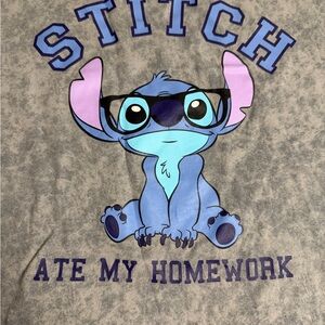 Disney Stitch Gray Cotton Blend Tee